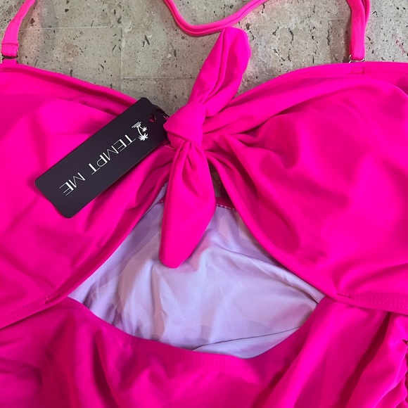 Tempt Me Women Sexy Cutout One Piece Swimsuit Halter/Strapless Tummy Control XL - Picture 3 of 7